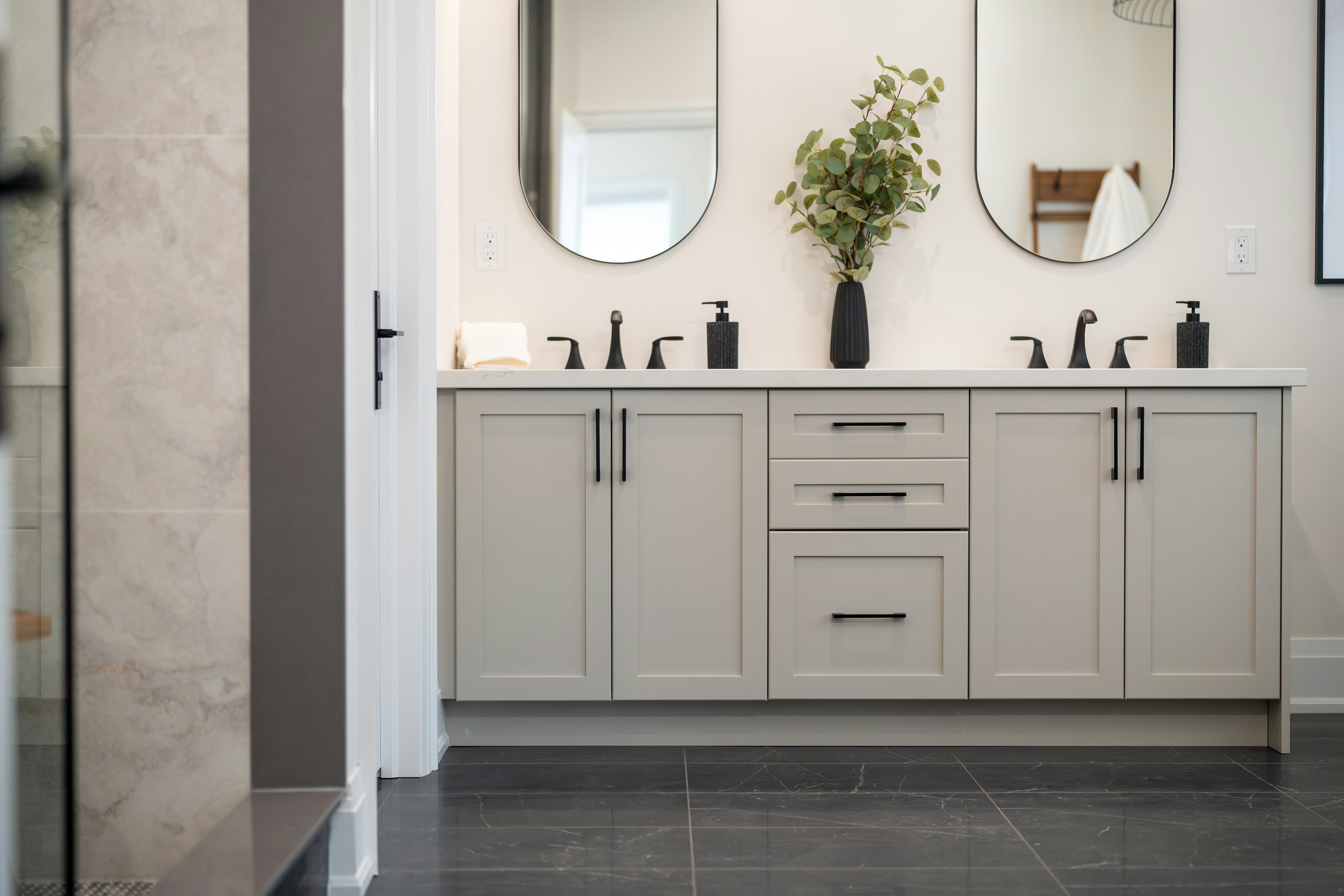 Houston contemporary bathroom cabinets with clean lines and modern finishes